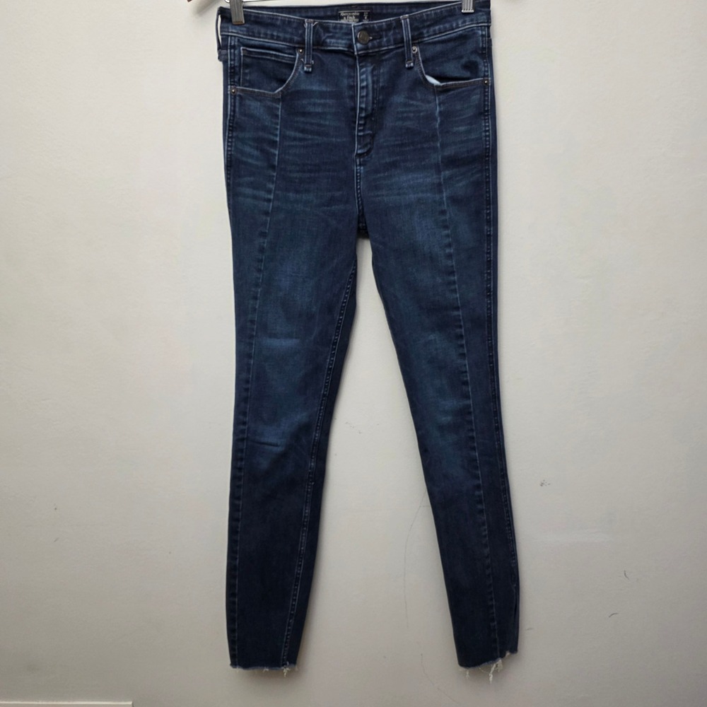 Abercrombie & Fitch Simone High Rise Super Skinny Jeans 27/4L Front Seam Raw
